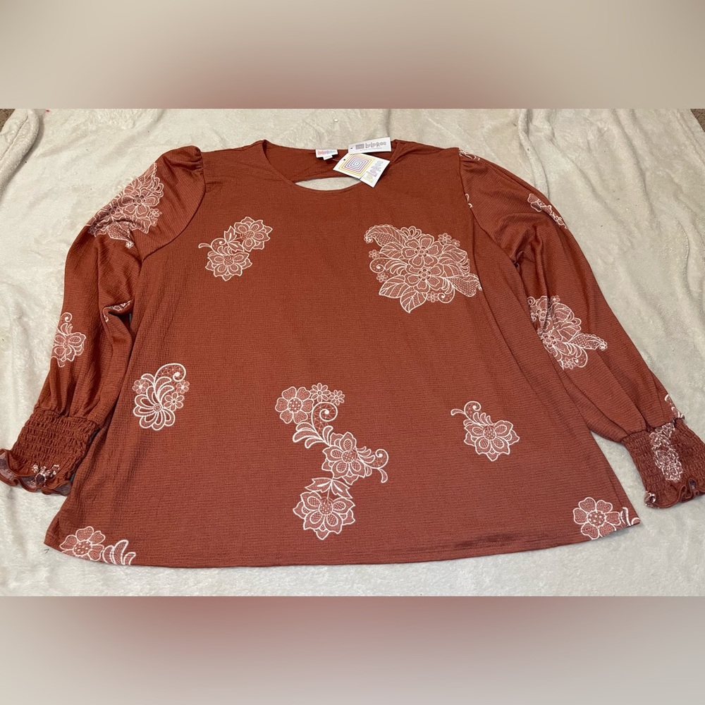LuLaRoe Josey Smocked Cuff Blouse size 3 XL NWT
